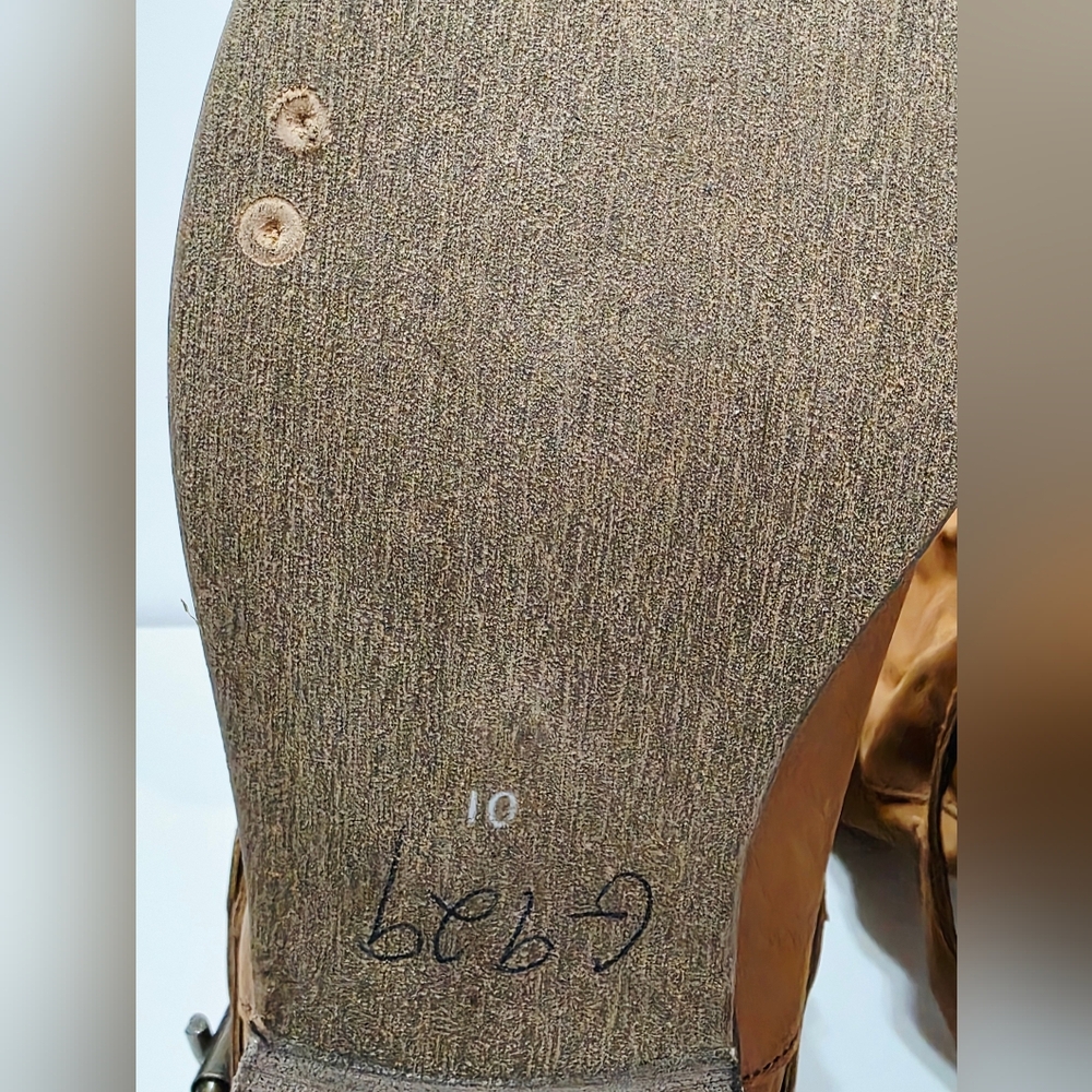 Steve Madden BANKKER Brown Suede Fabric Boot Tall Pull-On Riding Buckle 10 M New - Picture 12 of 16